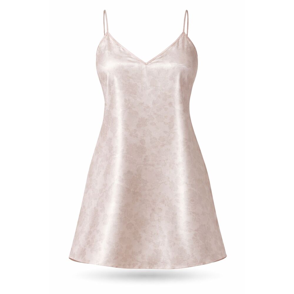 Victoria’s Secret Satin Floral Cami Slip Size Large L Pink Ivory Sleepwear
